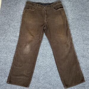 Calvin Klein Corduroy Jeans Mens 36x30 (37x29) Brown Straight Leg Mid Rise Adult